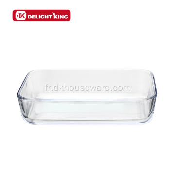 Plat de cuisson rectangulaire en verre borosilicaté 3L pour four